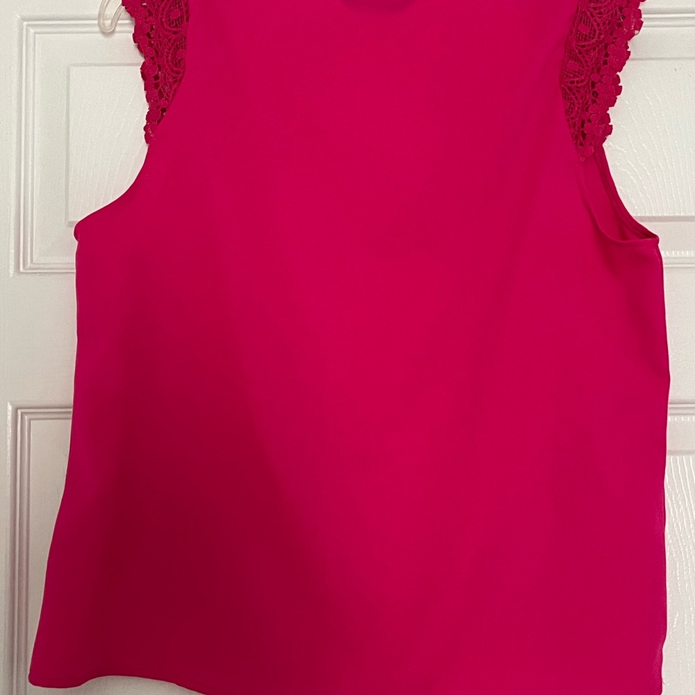 SHEIN Pink Ruffled Tank Top